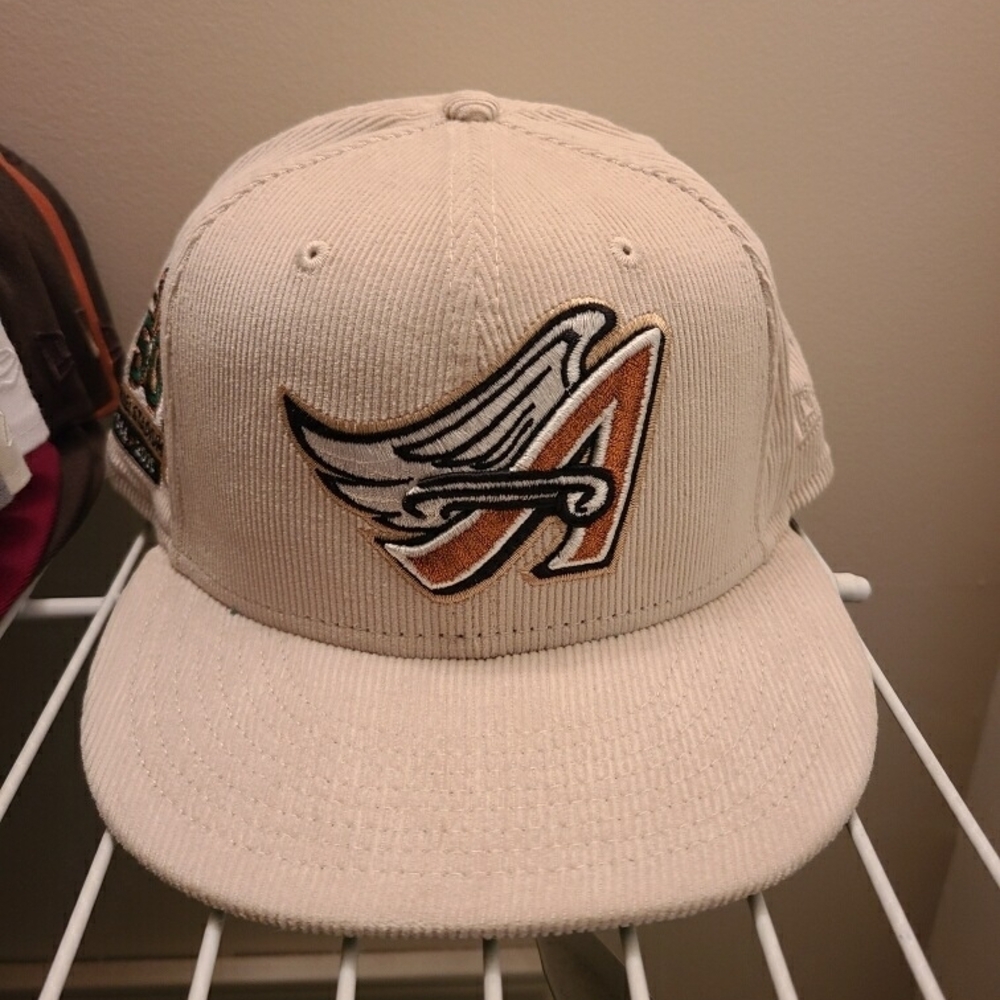 LA Angels White Fitted Hat